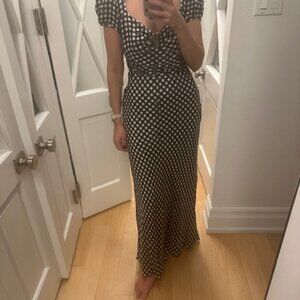J. Crew Collection tie-neck cap-sleeve maxi dress in gingham